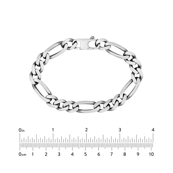 9.2mm 6-Sided D/C Figaro Bracelet