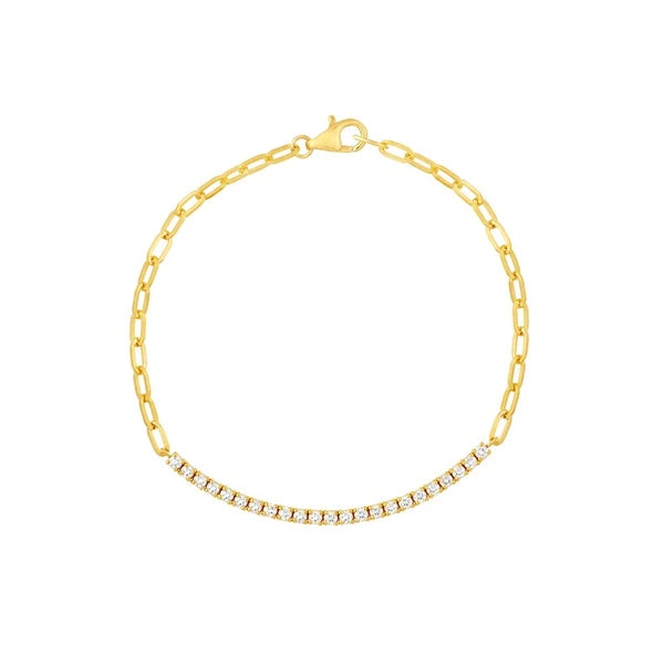 5/8tcw Diamond Paper Clip Bracelet