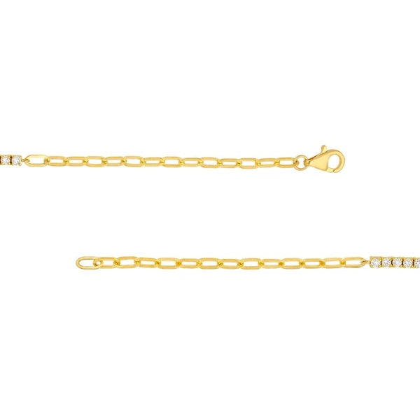 5/8tcw Diamond Paper Clip Bracelet