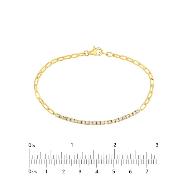 5/8tcw Diamond Paper Clip Bracelet