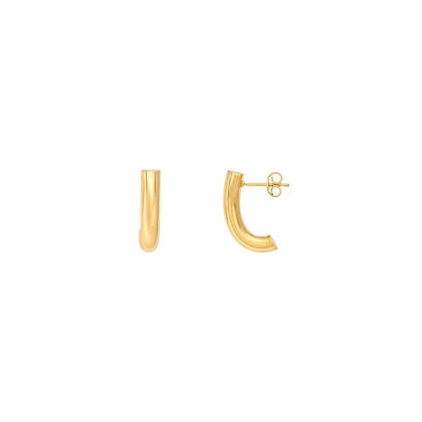 4mm Small Round J Hoop Earrings