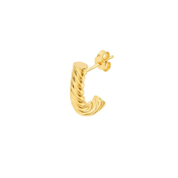 4mm Round Twisted J Hoop Earrings