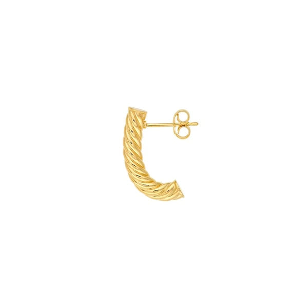4mm Round Twisted J Hoop Earrings