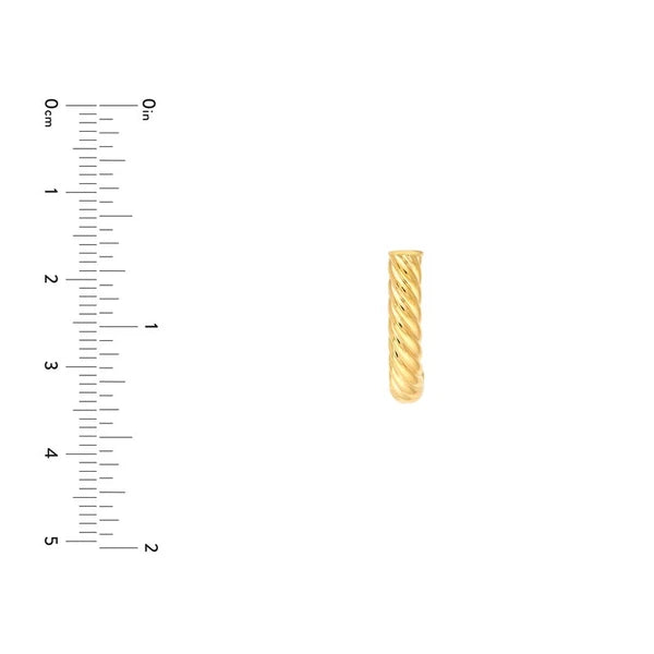 4mm Round Twisted J Hoop Earrings