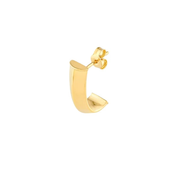 Triangular Tube J Hoop Earrings