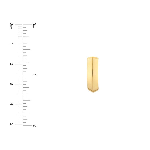 Triangular Tube J Hoop Earrings