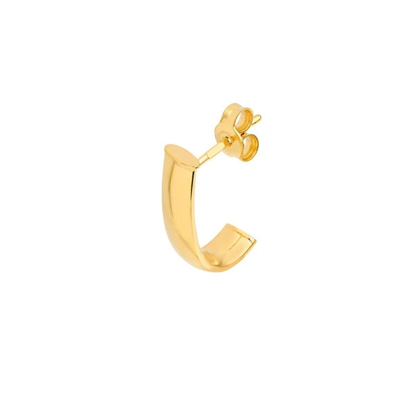 4mm Oval Tube J Hoop Earrings