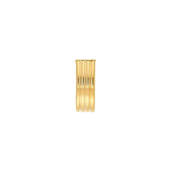 6mm Multi Line Tube J Hoop Earrings