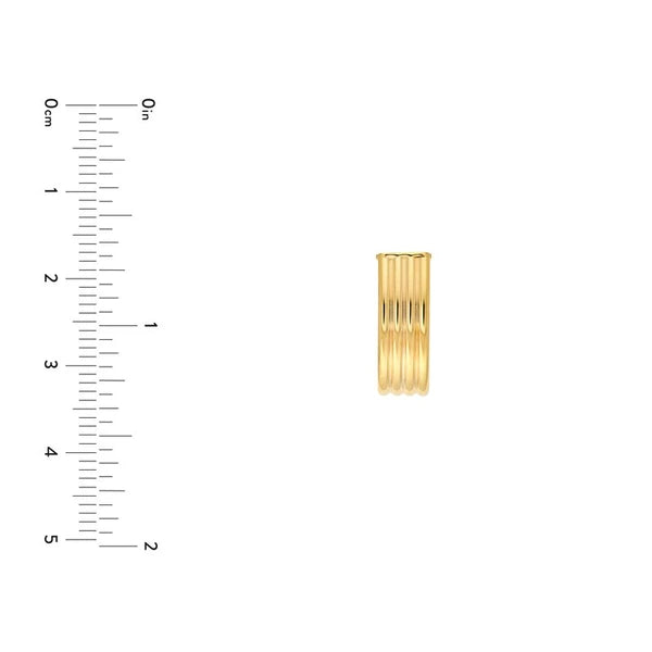 6mm Multi Line Tube J Hoop Earrings