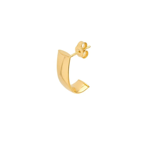 6mm Flat Oval Tube J Hoop Earrings