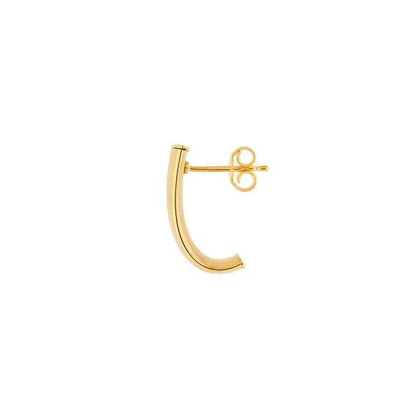 8mm Small Flat Oval Tube J Hoop Earrings
