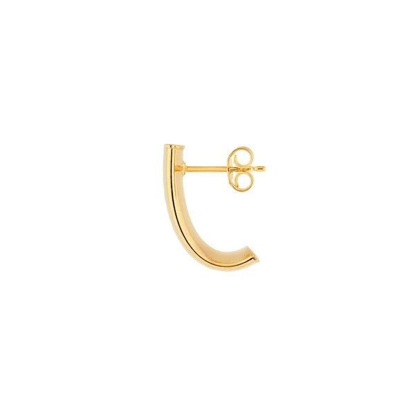 10mm Small Flat Oval Tube J Hoop Earrings