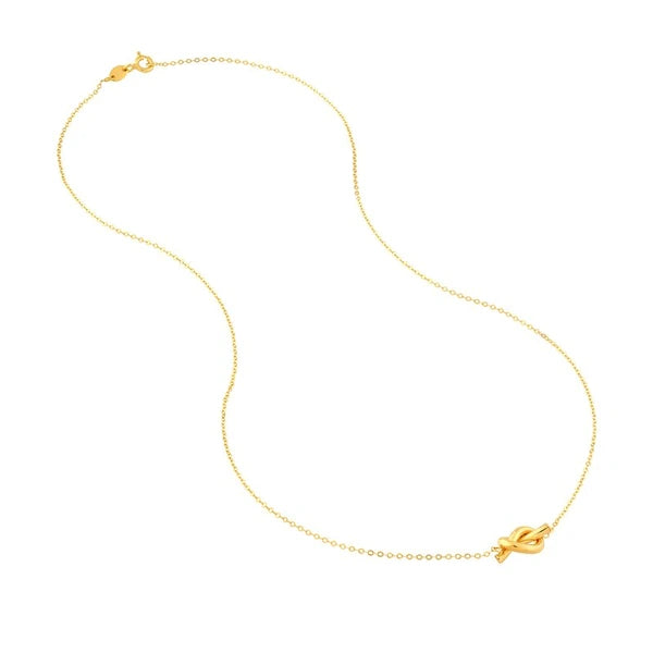2mm Tube Love Knot Necklace
