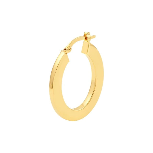 Rectangular Tube Oval Shape Hoop Earrings