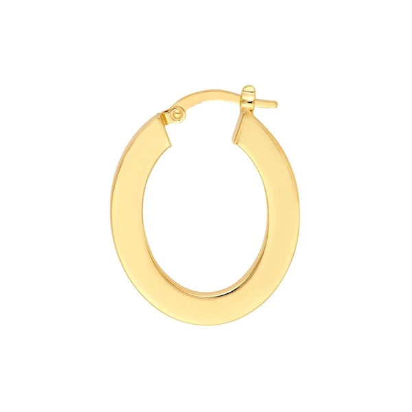 Rectangular Tube Oval Shape Hoop Earrings