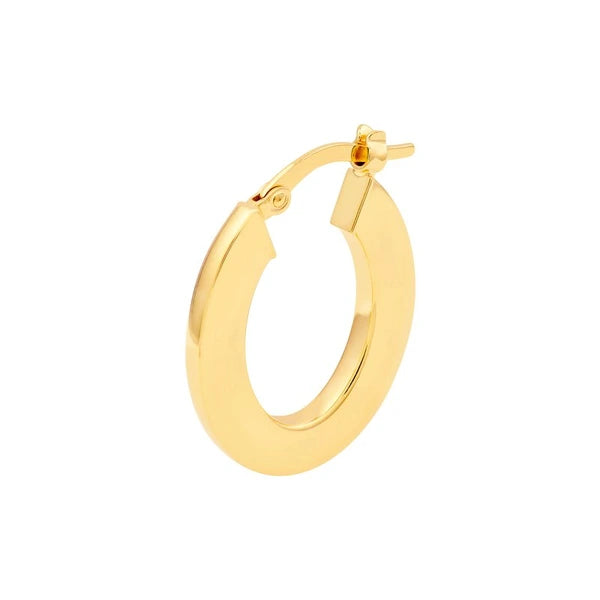 Medium Rectangular Tube Oval Shape Hoop Earrings