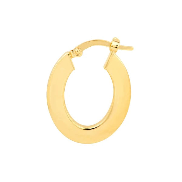 Medium Rectangular Tube Oval Shape Hoop Earrings