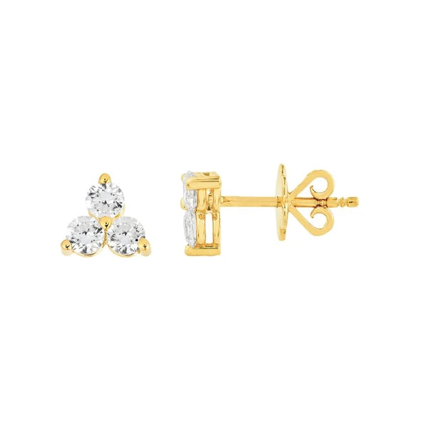 1tcw 3.5mm Diamond Trio Stud Earrings