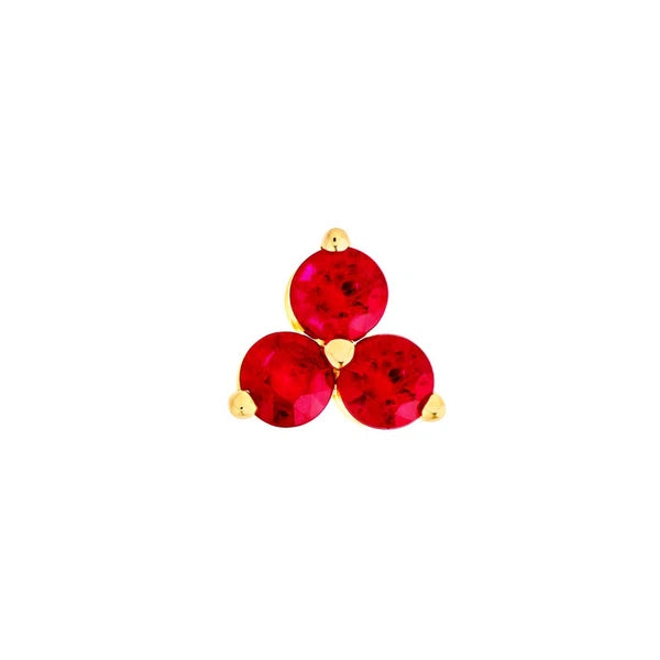 3.5mm Ruby Trio Stud Earrings