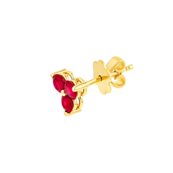 3.5mm Ruby Trio Stud Earrings