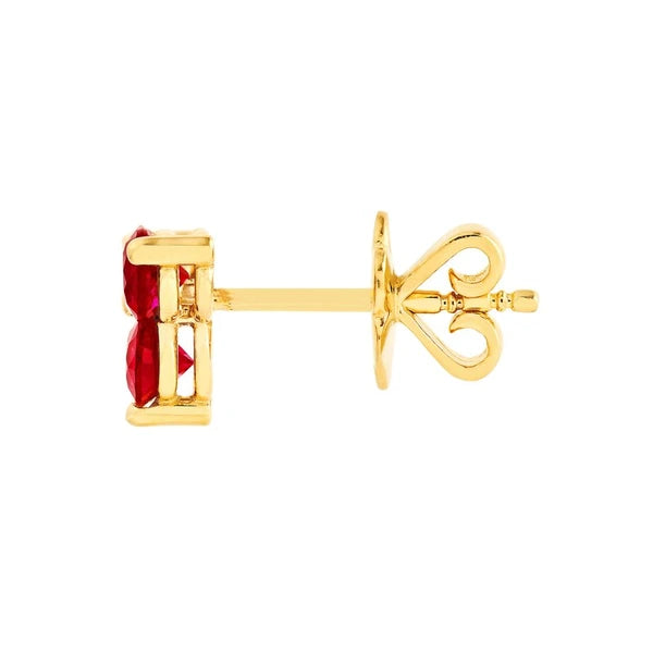 3.5mm Ruby Trio Stud Earrings