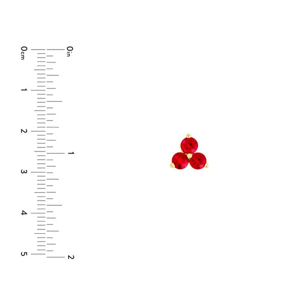 3.5mm Ruby Trio Stud Earrings