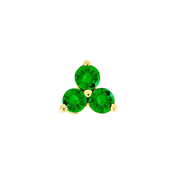 3.5mm Green Tsavorite Trio Stud Earrings