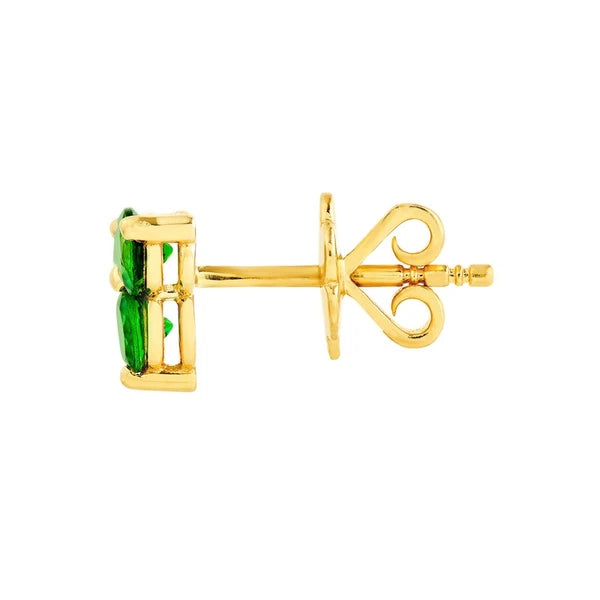 3.5mm Green Tsavorite Trio Stud Earrings