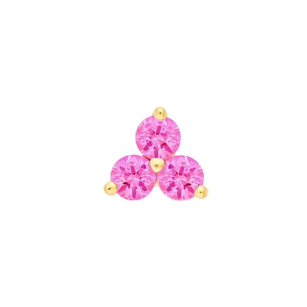 3.5mm Pink Sapphire Trio Stud Earrings