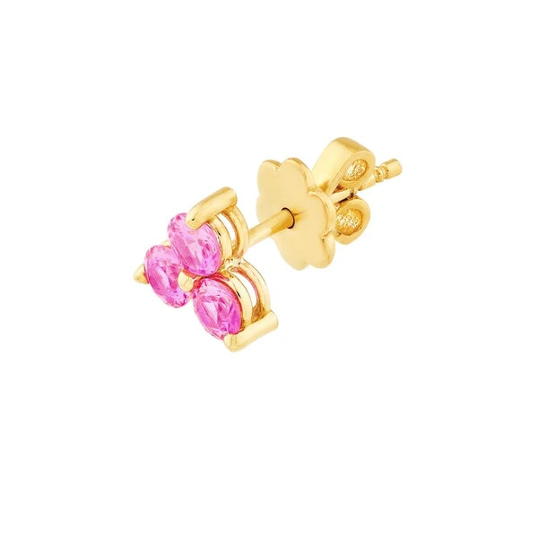 3.5mm Pink Sapphire Trio Stud Earrings