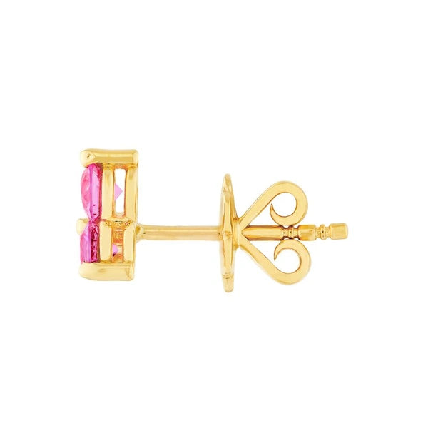 3.5mm Pink Sapphire Trio Stud Earrings