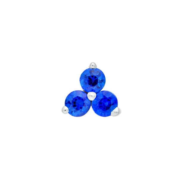3.5mm Blue Sapphire Trio Stud Earrings