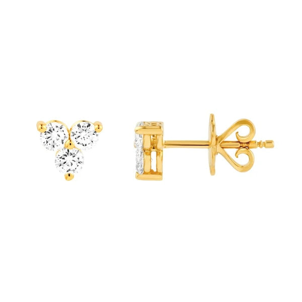 5/8tcw Diamond Trio Stud Earrings