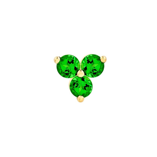 3mm Green Tsavorite Trio Stud Earrings