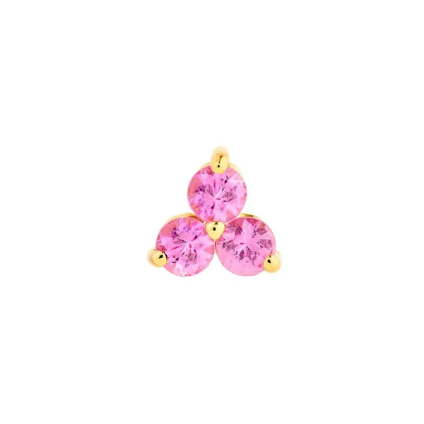 3.0mm Pink Sapphire Trio Stud Earrings