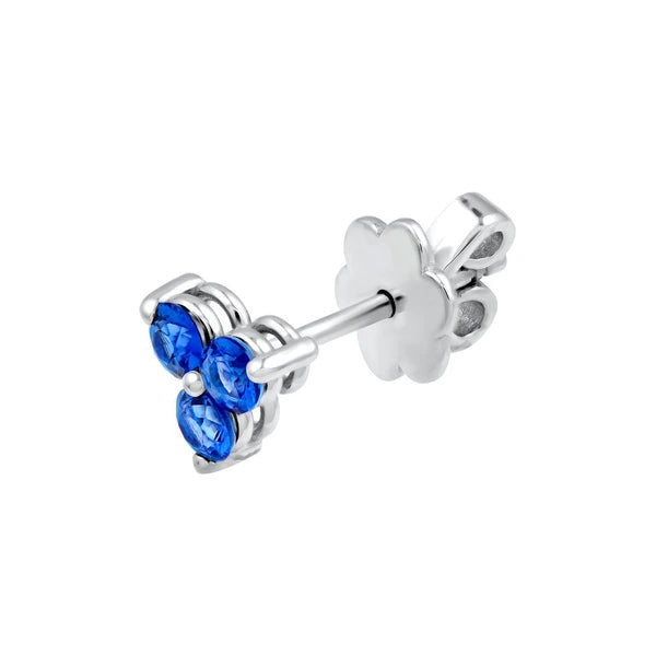 2.9mm Blue Sapphire Trio Stud Earrings