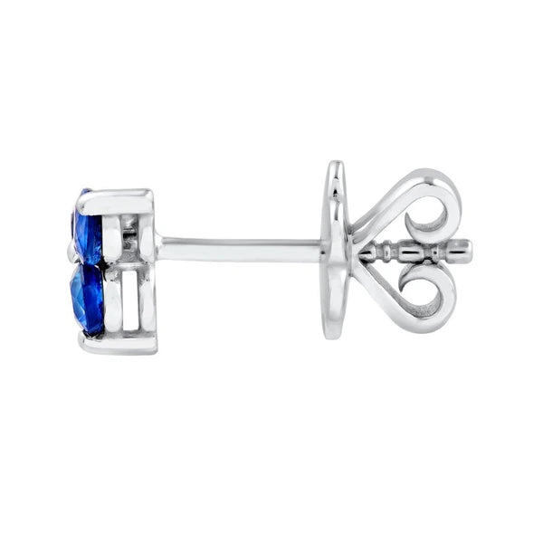2.9mm Blue Sapphire Trio Stud Earrings