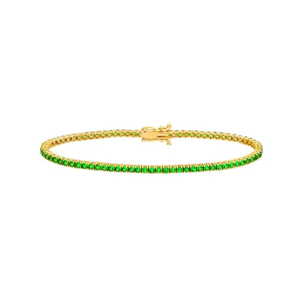 3.60ct Green Tsavorite Straight Tennis Bracelet