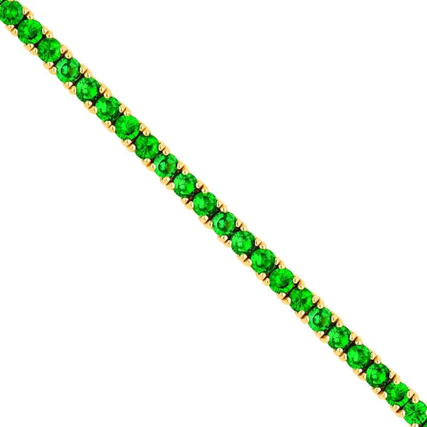 3.60ct Green Tsavorite Straight Tennis Bracelet