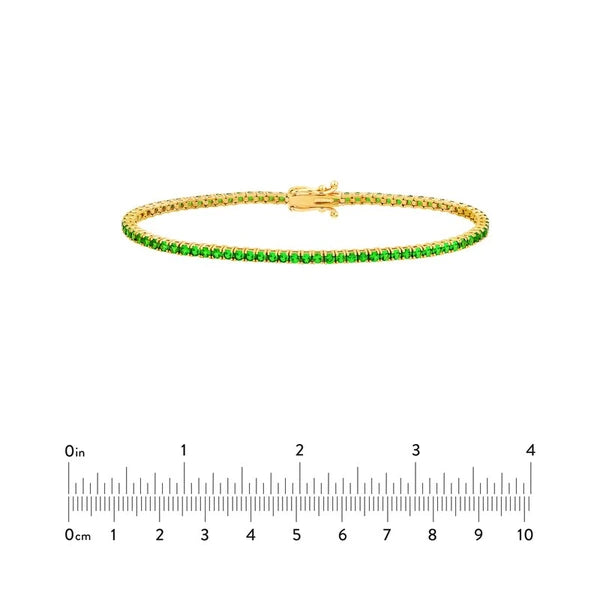 3.60ct Green Tsavorite Straight Tennis Bracelet