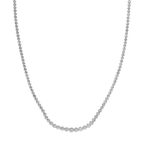 5-1/3tcw Diamond Bezel Graduated Tennis Necklace
