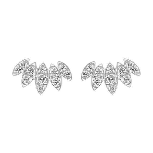 3/8tcw Diamond Flower Stud Earrings