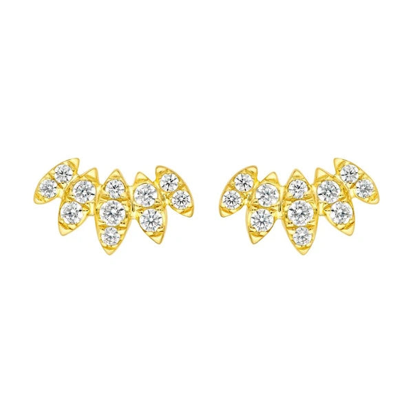 3/8tcw Diamond Flower Stud Earrings