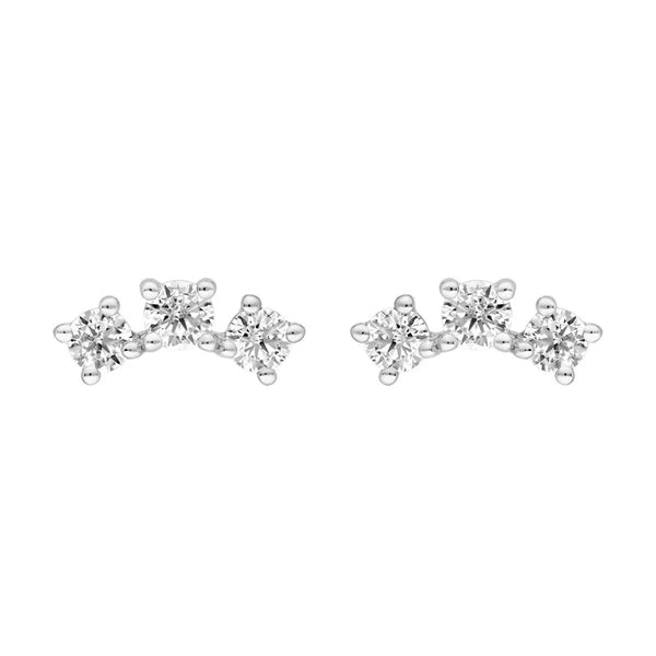 1/2tcw Diamond Trio Stud Earrings