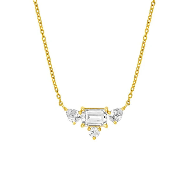 Three Stone Diamond Necklace