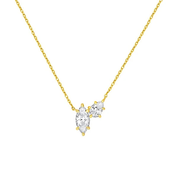 2tcw Marquise & Round Diamond Station Necklace