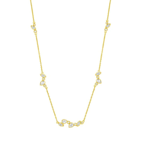 1-3/8tcw Multi Stone Diamond Cluster Necklace