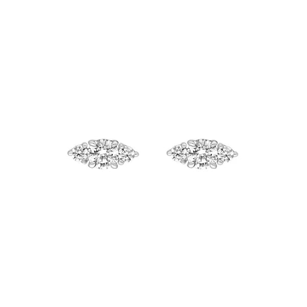 3/8tcw Three Stone Round Diamond Earrings
