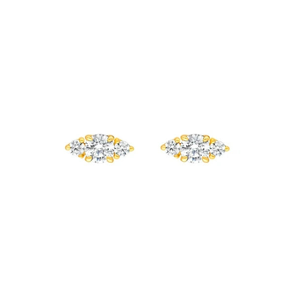 3/8tcw Three Stone Round Diamond Earrings
