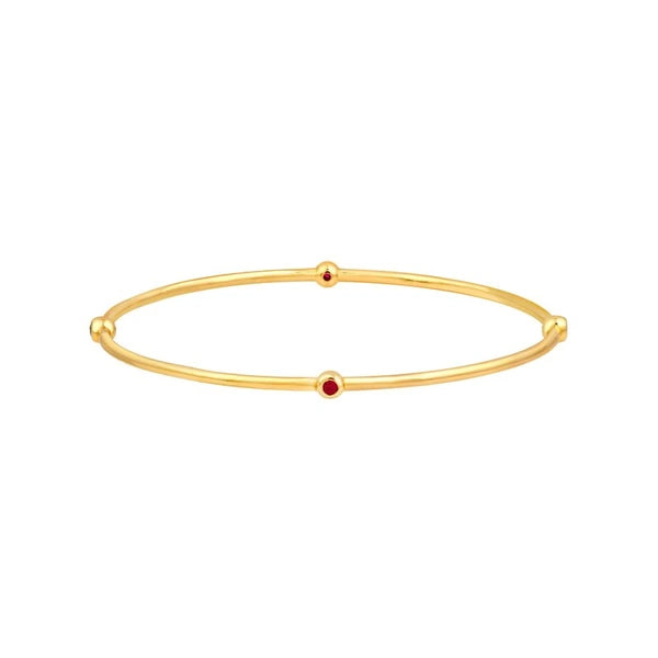 Melodie Bangle (Round Ruby & Diamond)